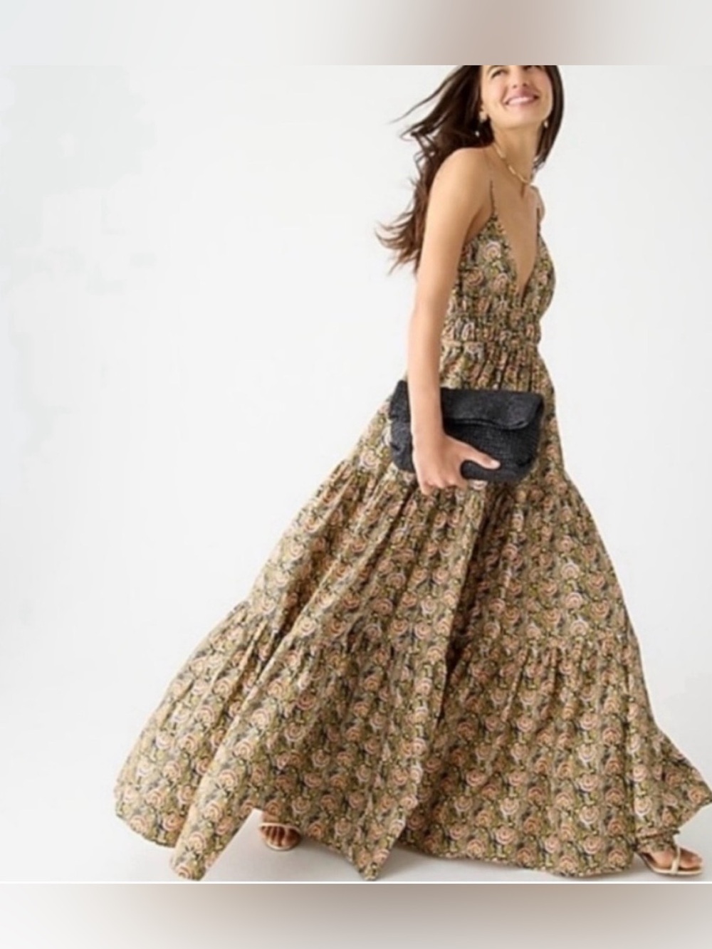JCrew Collection Oahu V-Neck Tiered Dress M